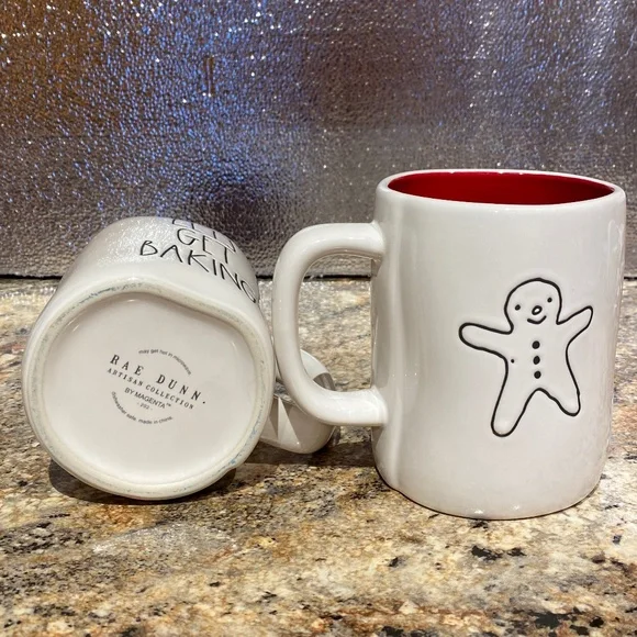 Rae Dunn Lets Get Baking and Dunk It! Coffee Mugs New - Picture 2 of 2